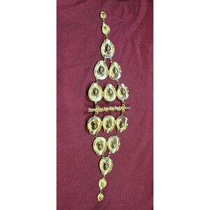 VTG Ultra Craft Cowboy Hat Shoulder Pin Brooch 12" Cascading Gold Tone Western